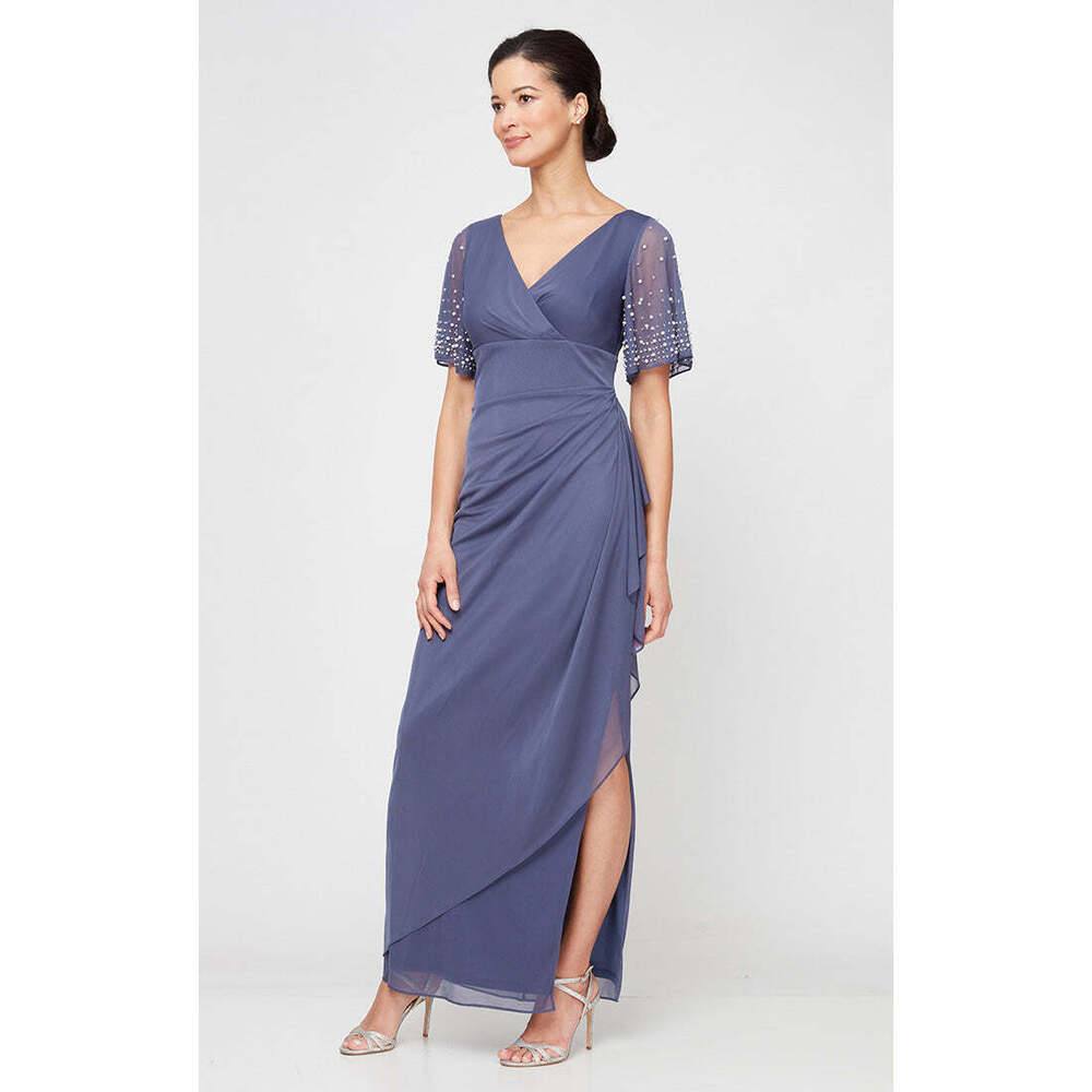 alexevenings.com Layla Long Empire Waist Dress Size 12VIOLET / 12